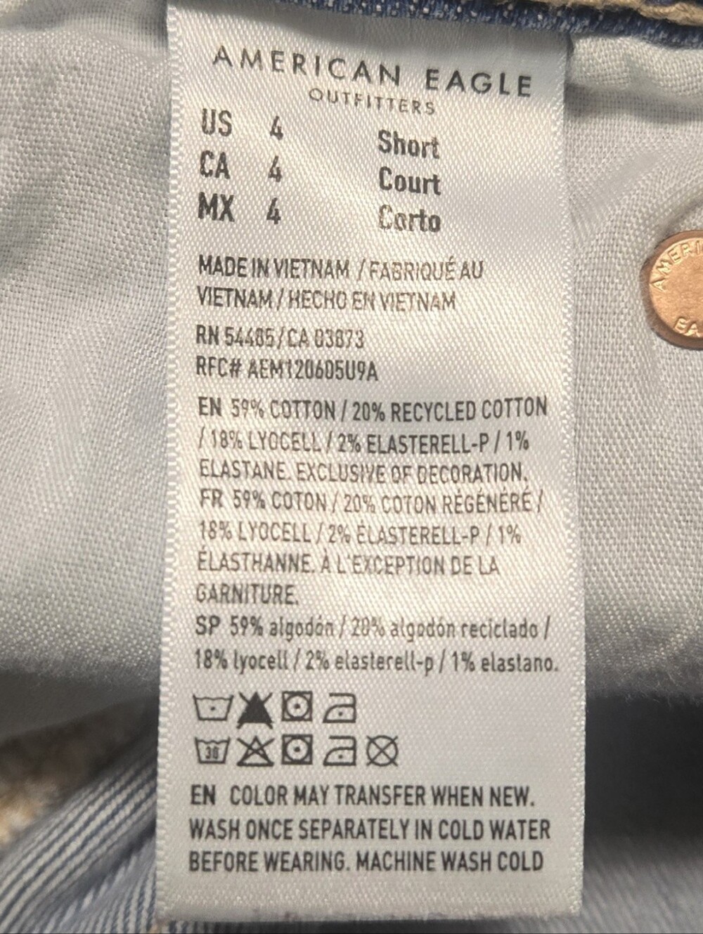 American Eagle Super High-Rise Baggy Wide Leg Jeans Womens Size 4 Short (28x27) - Picture 10 of 10